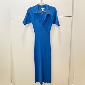 Caroline Constas Vibrant Blue Midi Dress